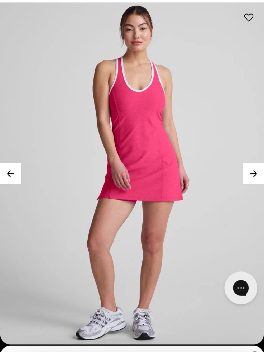 Beyond Yoga Hot Pink Racerback Dress with White Trim